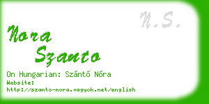 nora szanto business card